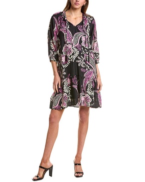 tiered tassel silk dress