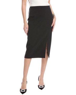 pull-on asymmetrical seam midi pencil skirt