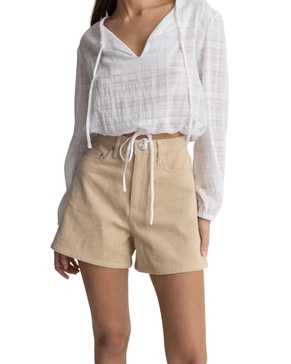 corduroy staple short in cream