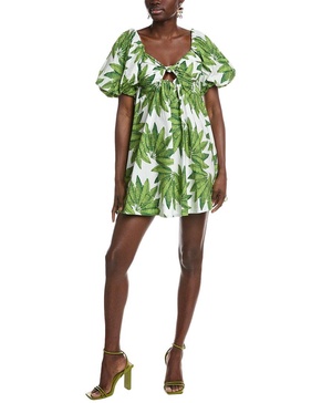 palms fan off white mini dress