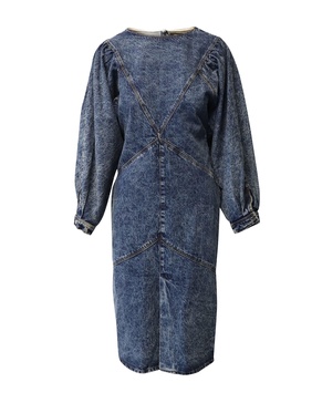udrea denim midi dress in blue cotton
