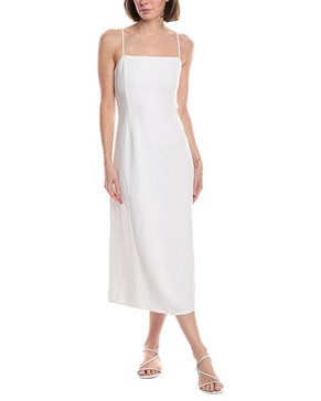 fitted cami linen midi dress