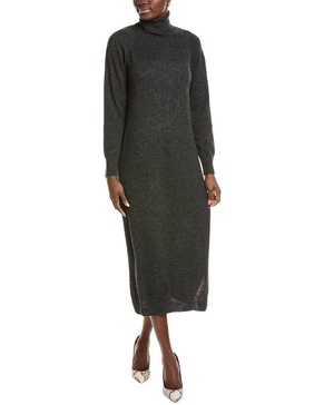wool & cashmere-blend luxe roll neck dress