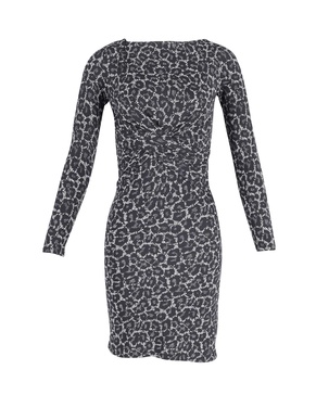 midi dress in animal print polyester