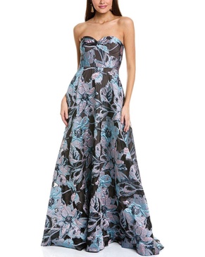 jacquard a-line gown