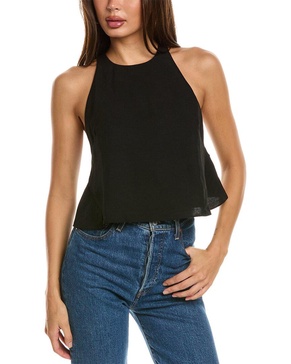 faye linen-blend top