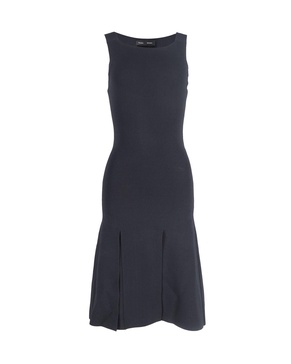 back cutout dress in black rayon