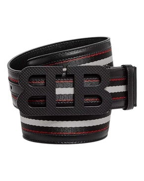 6232392 mirror b reversible leather striped/black belt