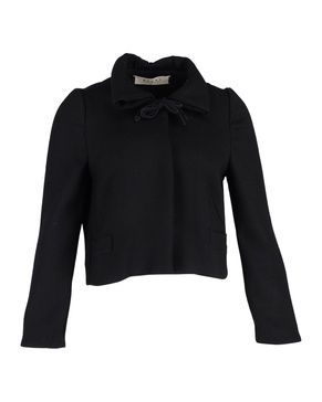 cropped jacket in black wool