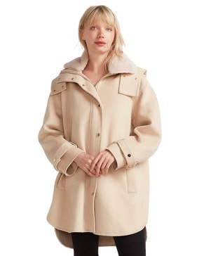 heavy hearted detachable hooded coat