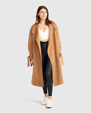 head over heels collarless robe coat