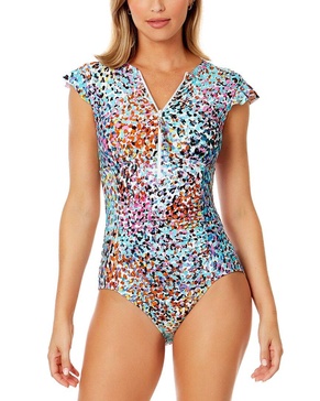 Anne Cole Flutter Zip Front Sun Suit