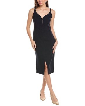 contour front zip sheath dress