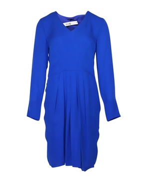 jaya v-neck dress in blue silk