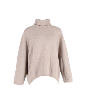 toteme turtleneck sweater in beige wool