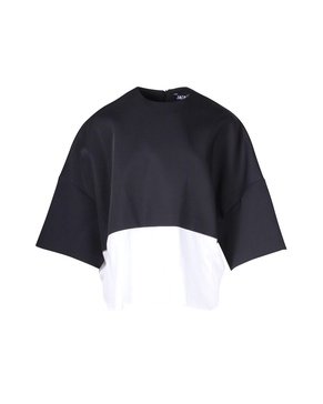 le t-shirt chemise colorblock t-shirt in navy blue cotton
