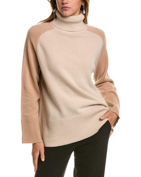 edina relaxed wool & cashmere-blend roll neck sweater