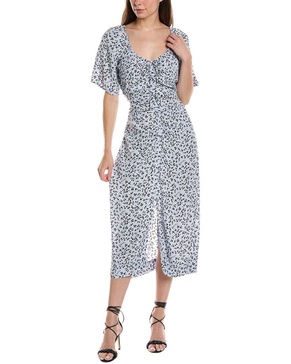 GANNI Cinched Front Midi Dress