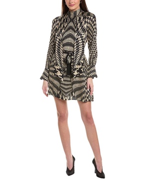 Reiss Ester Placed Mono Print Dress