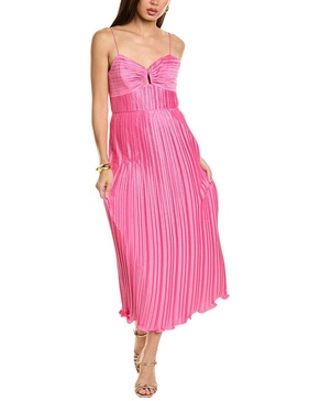 dannie pleated midi dress