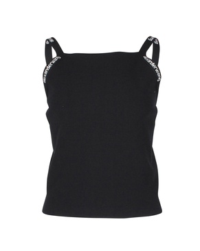alexander wang logo jacquard bodycon tank top in black viscose