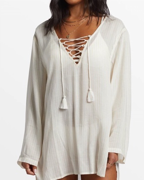 blue skies swim cover-up in salt crystal