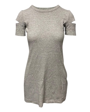 slash sleeve dress in grey cotton