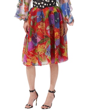 silk knee-length skirt