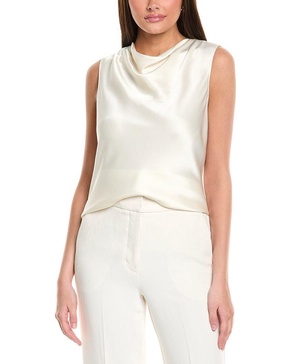 St. John Liquid Satin Cowl Neck Shell