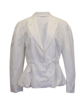 marras peplum jacket in white cotton linen