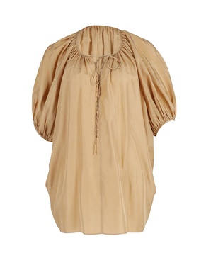 sanko peasant blouse in gold habitoi silk