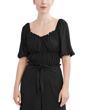 BCBGMAXAZRIA Linen-Blend Top