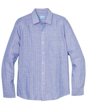 stripe gramercy modern fit linen-blend shirt