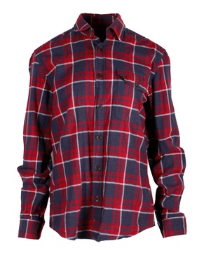 checkered shirt regular fit in red cotton