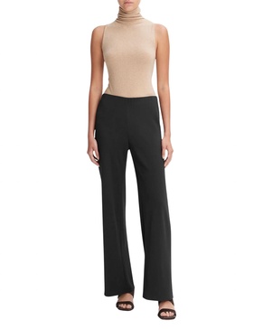 high waisted bias pant in black