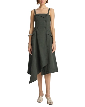 A.L.C. Scarlett Linen-Blend Midi Dress