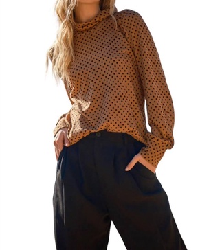 wish i was a star turtle neck top in brown