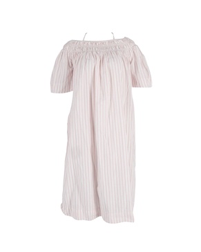 striped dress in white and pink cotton