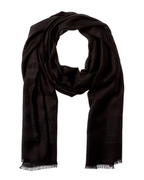 ferragamo monogram silk & wool-blend scarf