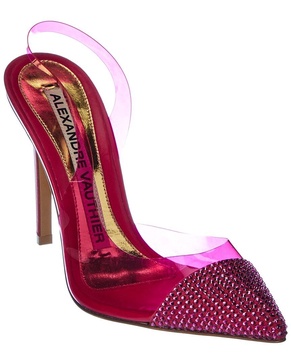 amber ghost cry 100 vinyl & leather slingback pump