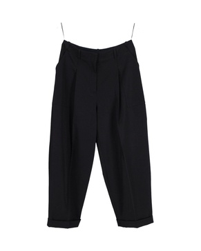 pleated trousers in black cotton