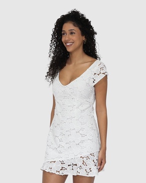 drifting slowly lace mini dress