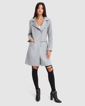last chance wool blend moto coat