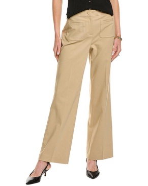 Anne Klein Women's High Rise Fly Front Patch Pocket Flare L