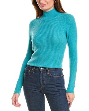 wool & cashmere-blend skinny mock neck jumper