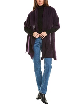 fringe jersey cashmere travel wrap