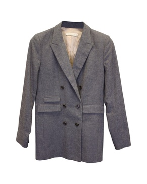double breasted blazer in grey viscose