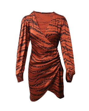 penelope tiger print mini dress in multicolor silk