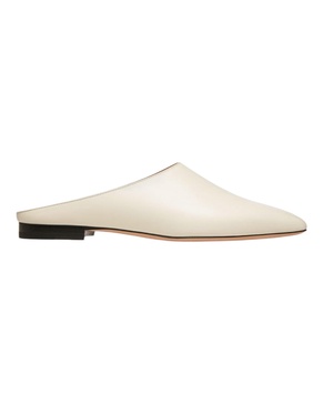 nara 6303413 ladies bone flat leather pumps