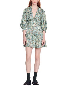 Sandro Woven Silk Dress
